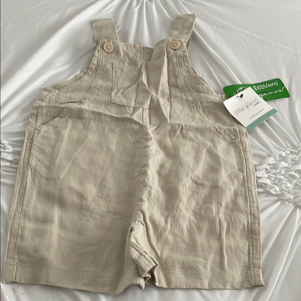 Beige Overalls with Button Details